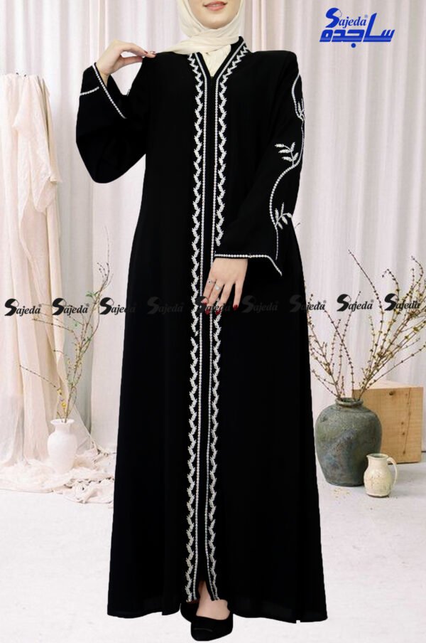 ⁦عباية خليجية صيفية مطرزة⁩ - الصورة ⁦2⁩