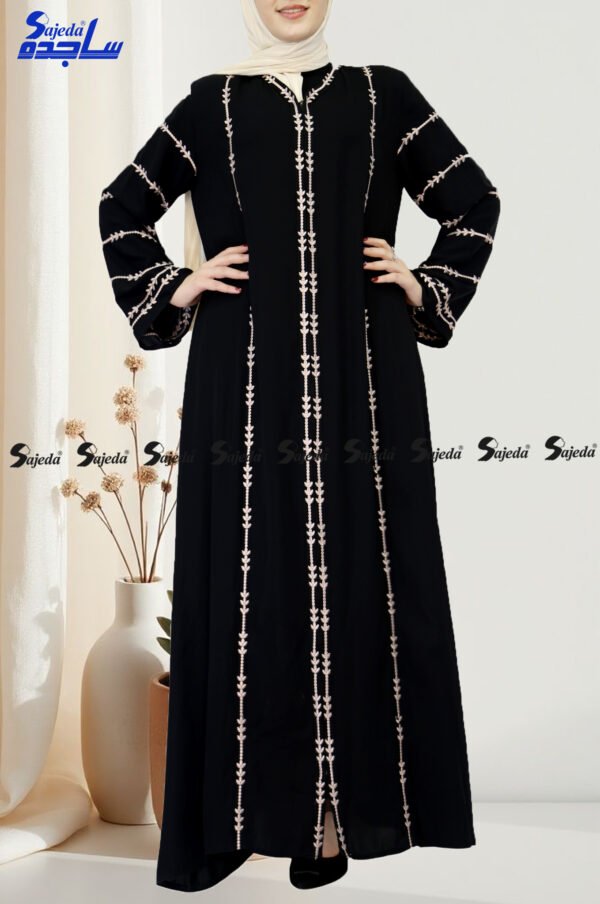 ⁦عباية خليجية صيفية مطرزة⁩ - الصورة ⁦2⁩